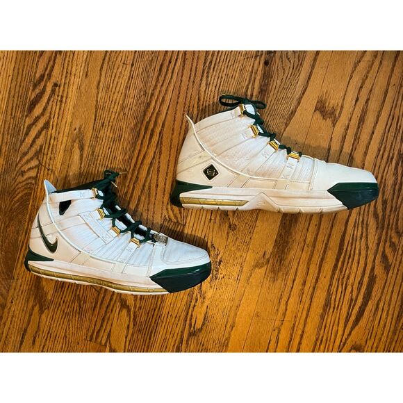 Nike Zoom LeBron SVSM White Green High Top Sneakers Trainers Shoes Mens Size 9.5 main image 9